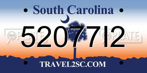 52077I2 South Carolina License Plate