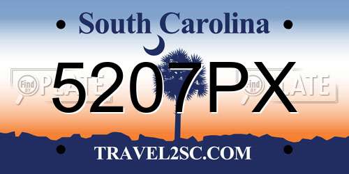 5207PX South Carolina License Plate
