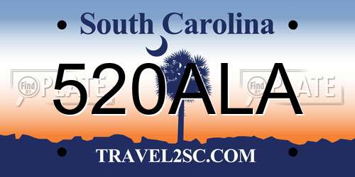 520ALA South Carolina License Plate