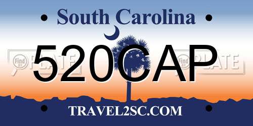 520CAP South Carolina License Plate