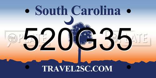 520G35 South Carolina License Plate