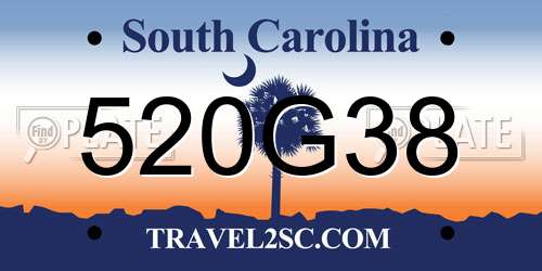 520G38 South Carolina License Plate