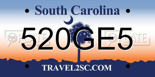 520GE5 South Carolina License Plate