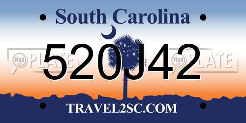 520J42 South Carolina License Plate