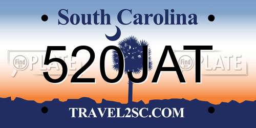 520JAT South Carolina License Plate