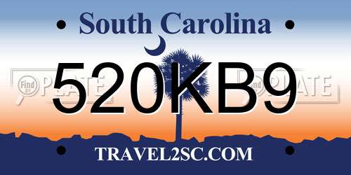 520KB9 South Carolina License Plate