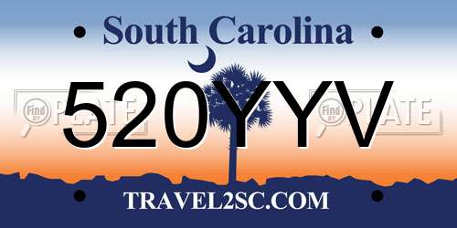 520YYV South Carolina License Plate