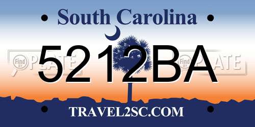 5212BA South Carolina License Plate