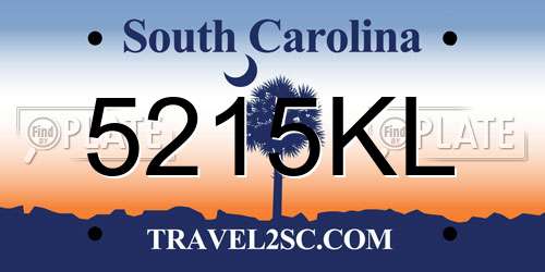 5215KL South Carolina License Plate