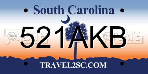 521AKB South Carolina License Plate