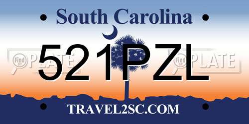 521PZL South Carolina License Plate