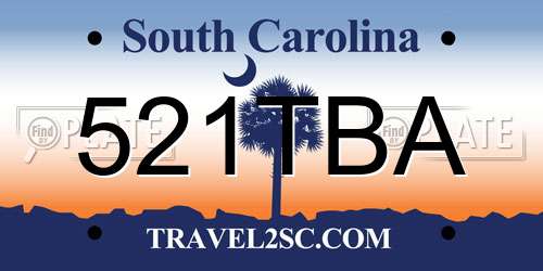 521TBA South Carolina License Plate