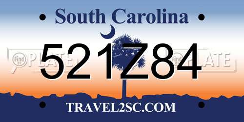 521Z84 South Carolina License Plate