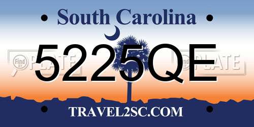 5225QE South Carolina License Plate