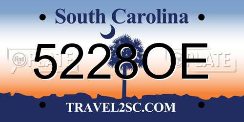 5228OE South Carolina License Plate