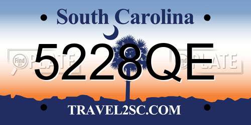 5228QE South Carolina License Plate