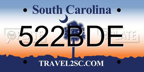 522BDE South Carolina License Plate