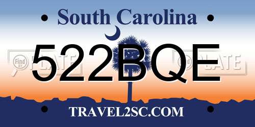 522BQE South Carolina License Plate