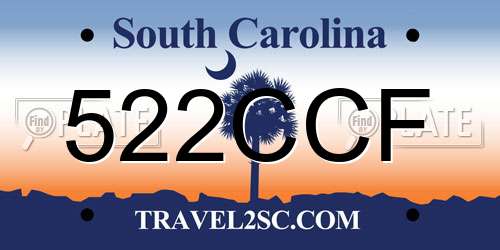 522CCF South Carolina License Plate