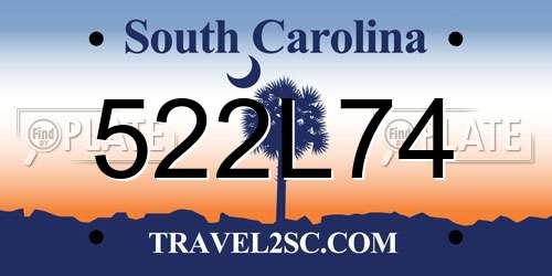 522L74 South Carolina License Plate