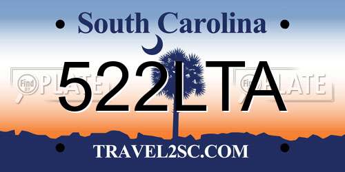 522LTA South Carolina License Plate