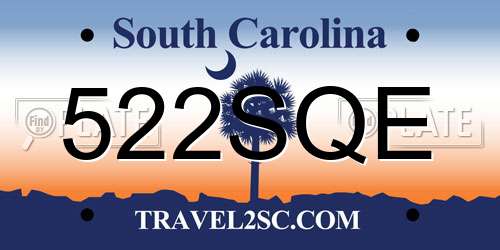 522SQE South Carolina License Plate