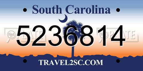 5236814 South Carolina License Plate