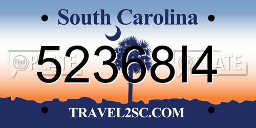 52368I4 South Carolina License Plate