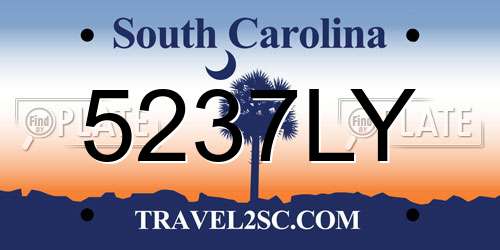 5237LY South Carolina License Plate