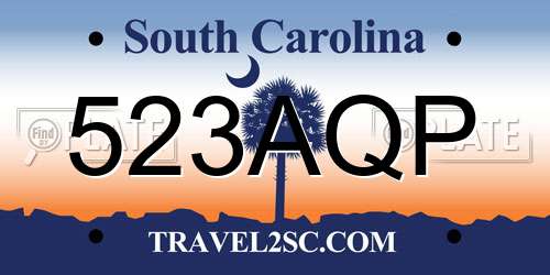 523AQP South Carolina License Plate