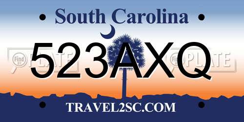 523AXQ South Carolina License Plate