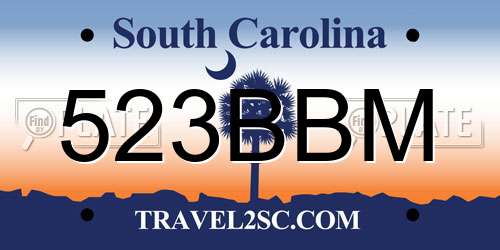 523BBM South Carolina License Plate