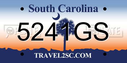 5241GS South Carolina License Plate