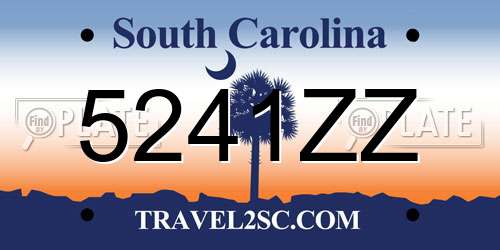 5241ZZ South Carolina License Plate
