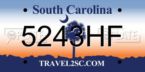 5243HF South Carolina License Plate