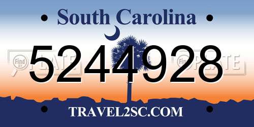 5244928 South Carolina License Plate