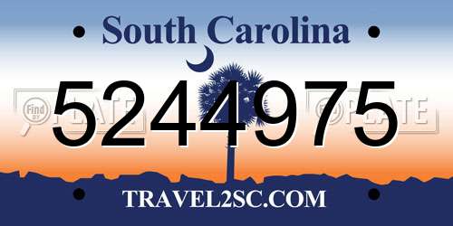 5244975 South Carolina License Plate