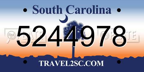 5244978 South Carolina License Plate