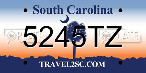 5245TZ South Carolina License Plate