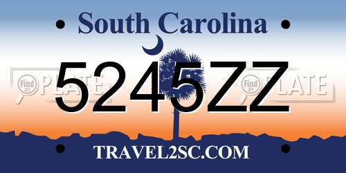 5245ZZ South Carolina License Plate