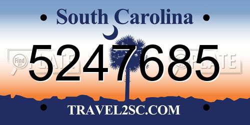 5247685 South Carolina License Plate