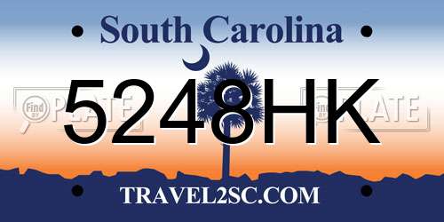 5248HK South Carolina License Plate