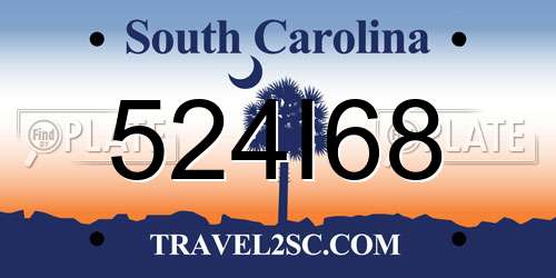 524I68 South Carolina License Plate