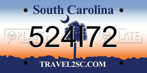 524I72 South Carolina License Plate
