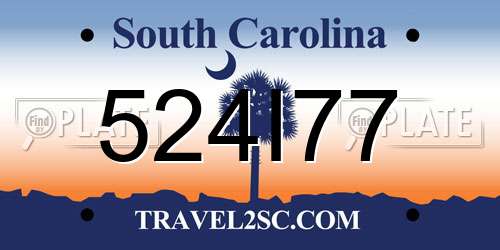 524I77 South Carolina License Plate