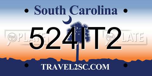 524IT2 South Carolina License Plate