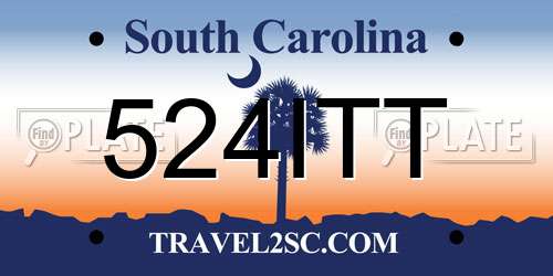 524ITT South Carolina License Plate