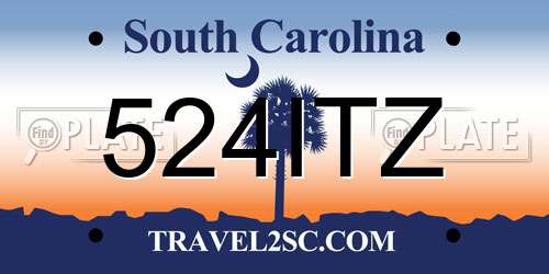 524ITZ South Carolina License Plate