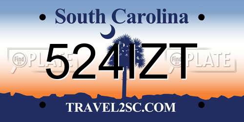 524IZT South Carolina License Plate
