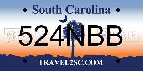 524NBB South Carolina License Plate